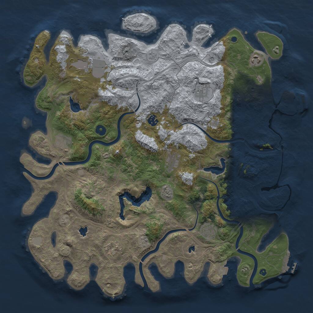 Rust Map: Procedural Map, Size: 4500, Seed: 62468777, 15 Monuments