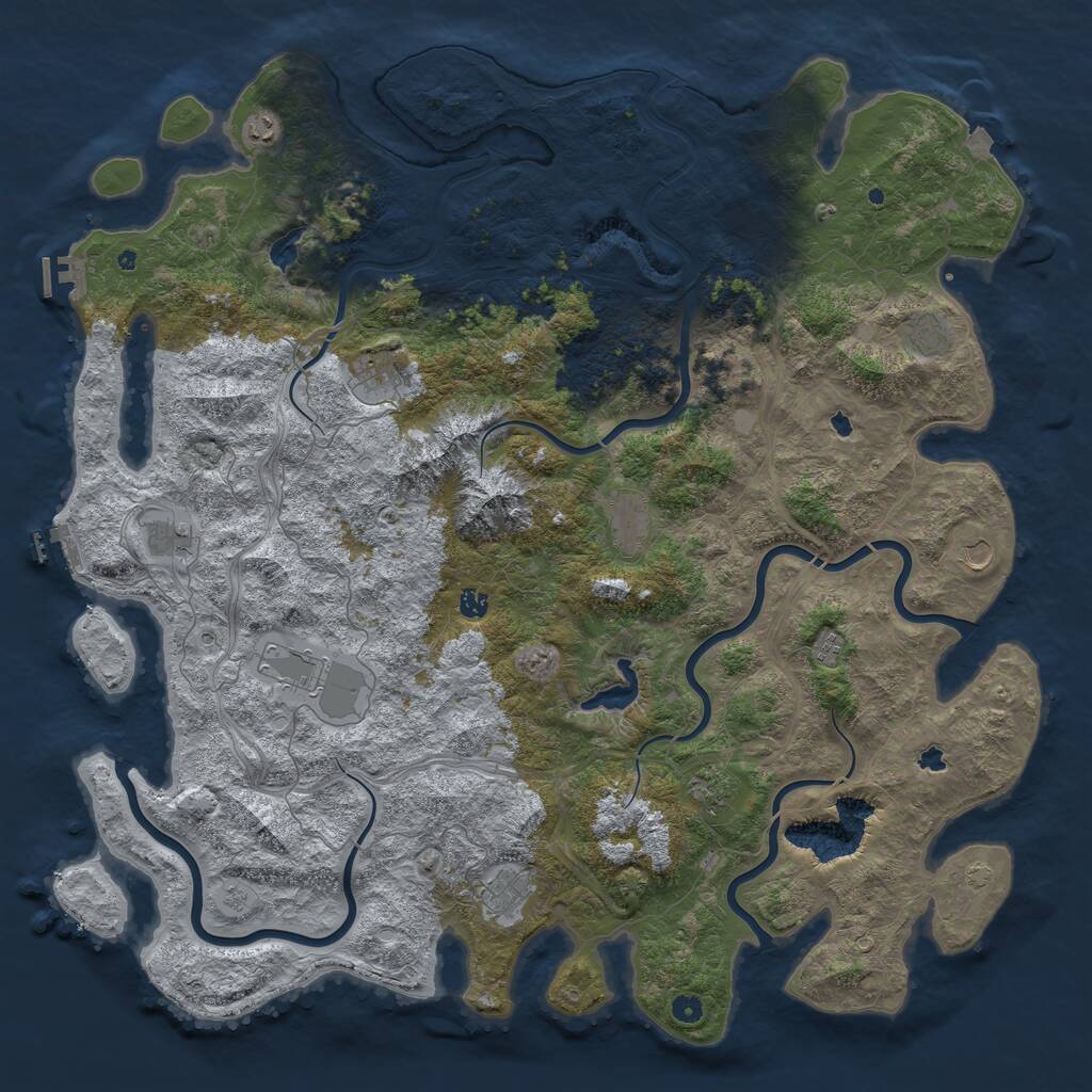 Rust Map: Procedural Map, Size: 5500, Seed: 1013843939, 17 Monuments