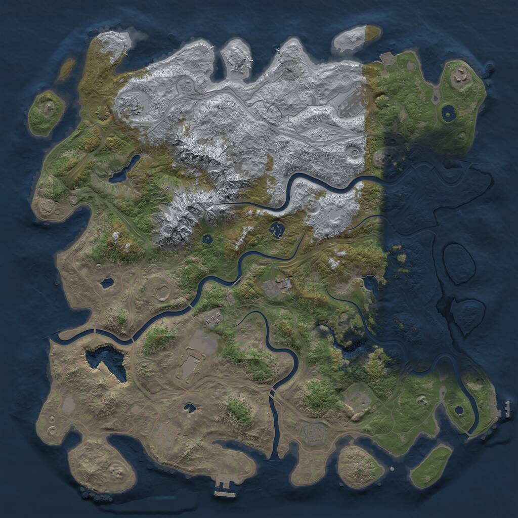 Rust Map: Procedural Map, Size: 5000, Seed: 1857283099, 17 Monuments