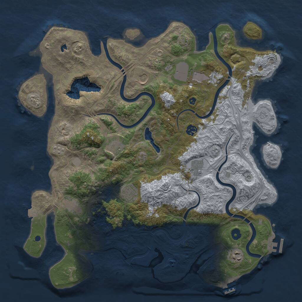 Rust Map: Procedural Map, Size: 4250, Seed: 641693135, 15 Monuments