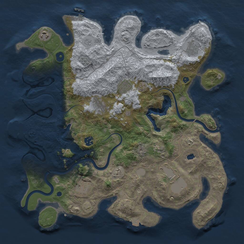 Rust Map: Procedural Map, Size: 4000, Seed: 4918, 15 Monuments