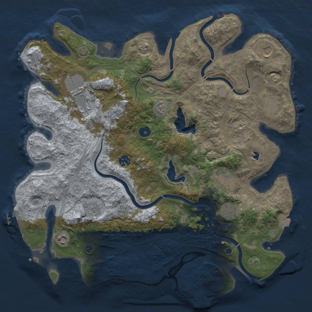 Rust Map: Procedural Map, Size: 4250, Seed: 456402621, 16 Monuments
