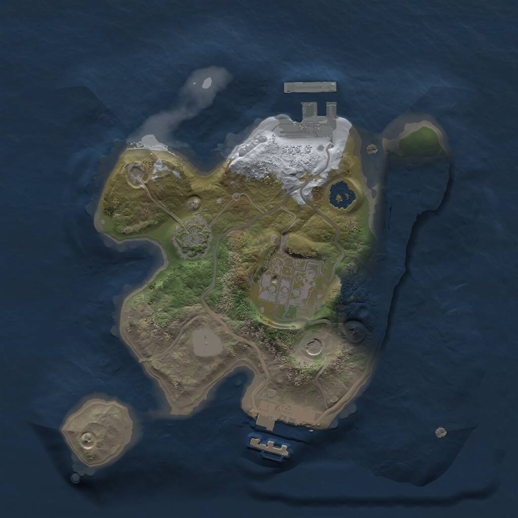 Rust Map: Procedural Map, Size: 2000, Seed: 1198335376, 6 Monuments