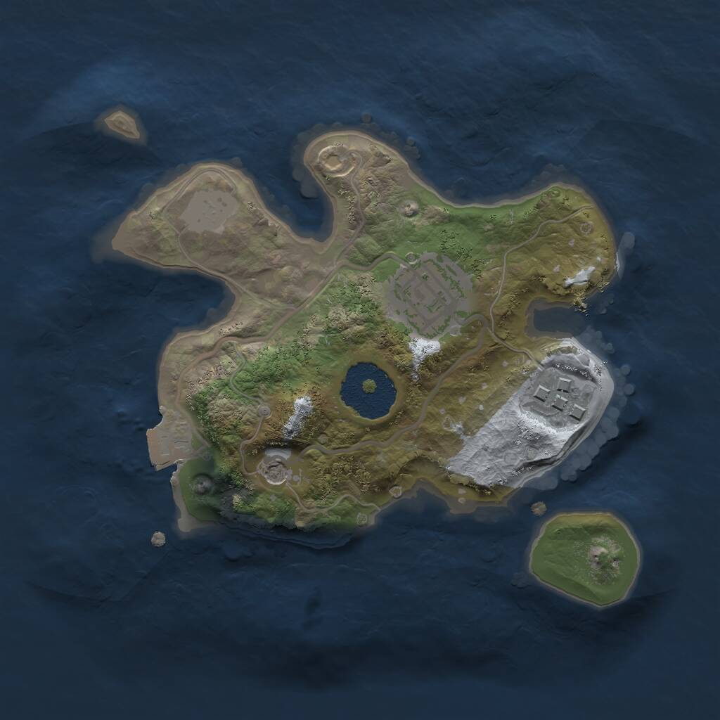 Rust Map: Procedural Map, Size: 2000, Seed: 46293, 4 Monuments