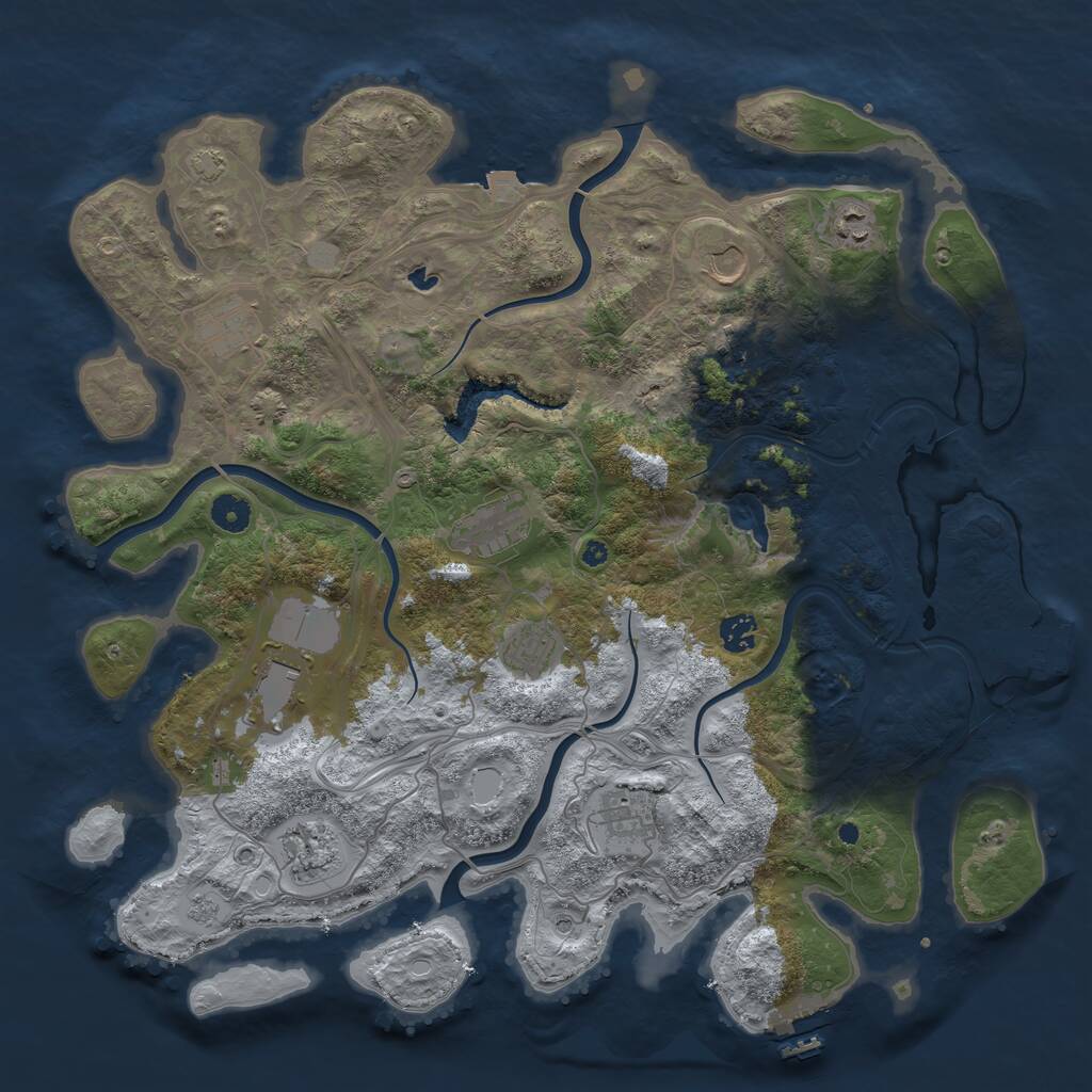 Rust Map: Procedural Map, Size: 4250, Seed: 1572185982, 16 Monuments