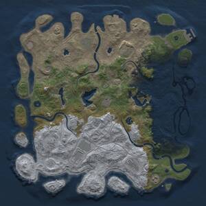 Thumbnail Rust Map: Procedural Map, Size: 4500, Seed: 970820365, 15 Monuments
