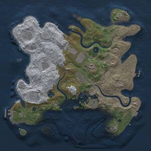 Thumbnail Rust Map: Procedural Map, Size: 3750, Seed: 1049224652, 16 Monuments