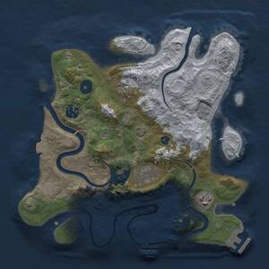 Thumbnail Rust Map: Procedural Map, Size: 3000, Seed: 18547, 11 Monuments