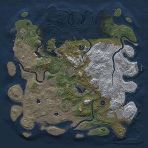 Thumbnail Rust Map: Procedural Map, Size: 4500, Seed: 86201825, 16 Monuments