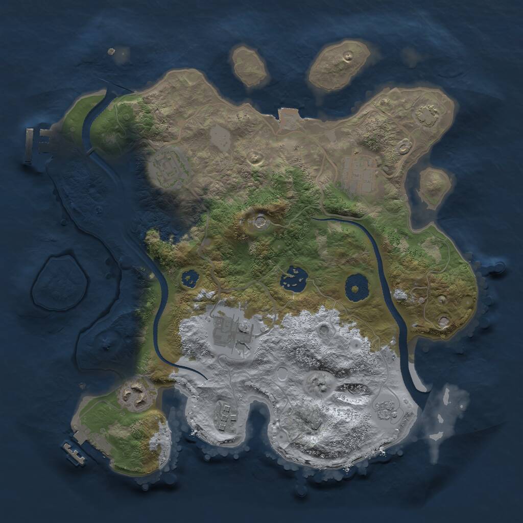 Rust Map: Procedural Map, Size: 3000, Seed: 169641182, 12 Monuments