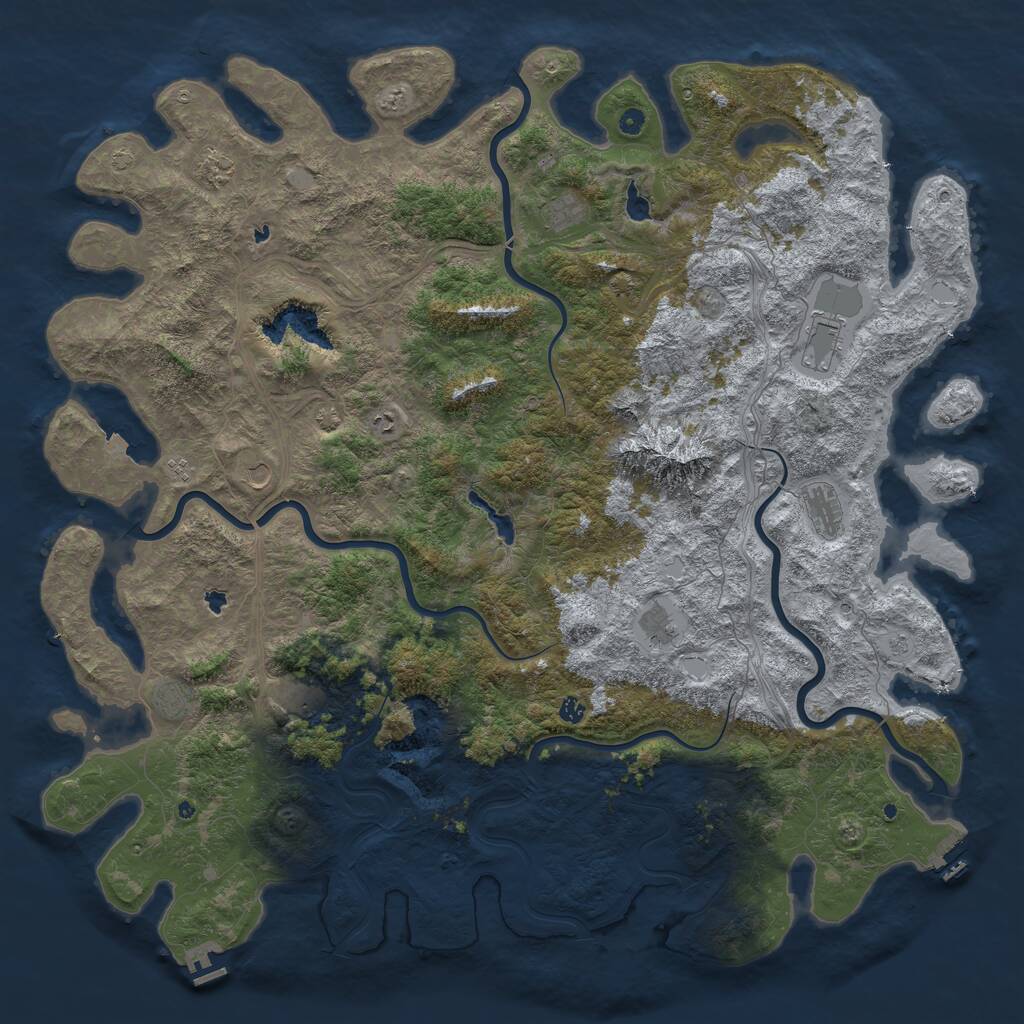 Rust Map: Procedural Map, Size: 6000, Seed: 123123, 17 Monuments