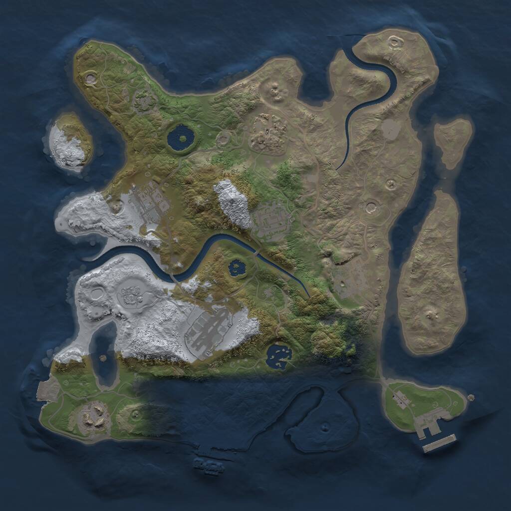 Rust Map: Procedural Map, Size: 3000, Seed: 19485, 13 Monuments