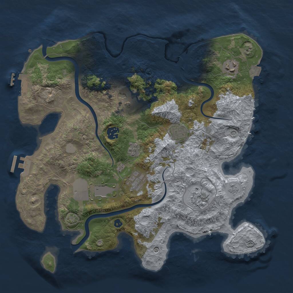 Rust Map: Procedural Map, Size: 3500, Seed: 12261229, 14 Monuments