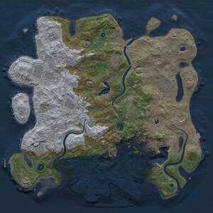 Thumbnail Rust Map: Procedural Map, Size: 4500, Seed: 691879059, 17 Monuments