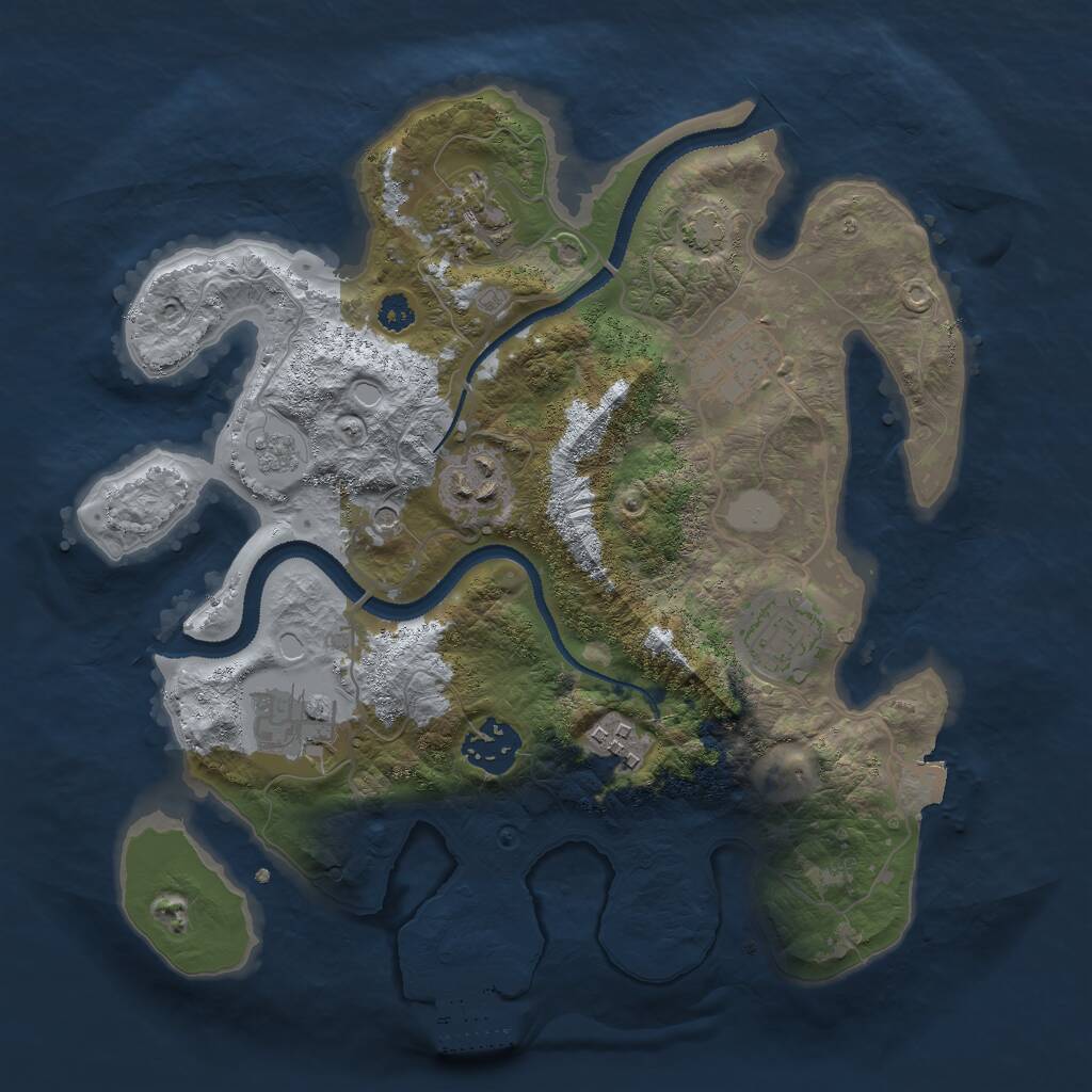 Rust Map: Procedural Map, Size: 3000, Seed: 452132813, 12 Monuments