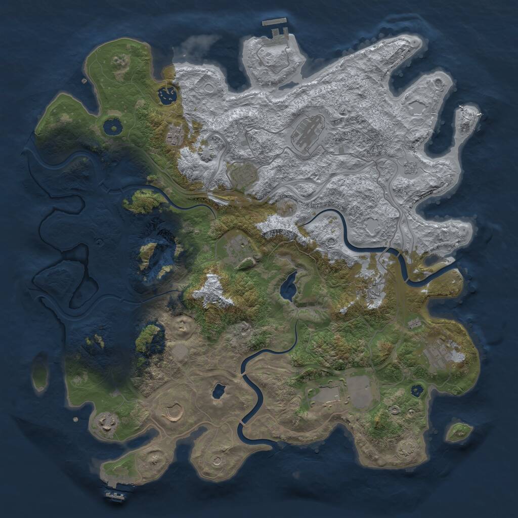 Rust Map: Procedural Map, Size: 4250, Seed: 670632457, 16 Monuments