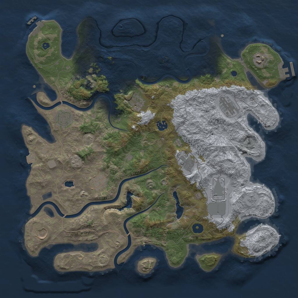 Rust Map: Procedural Map, Size: 4200, Seed: 1951528979, 16 Monuments