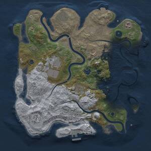 Thumbnail Rust Map: Procedural Map, Size: 3500, Seed: 2103298117, 14 Monuments