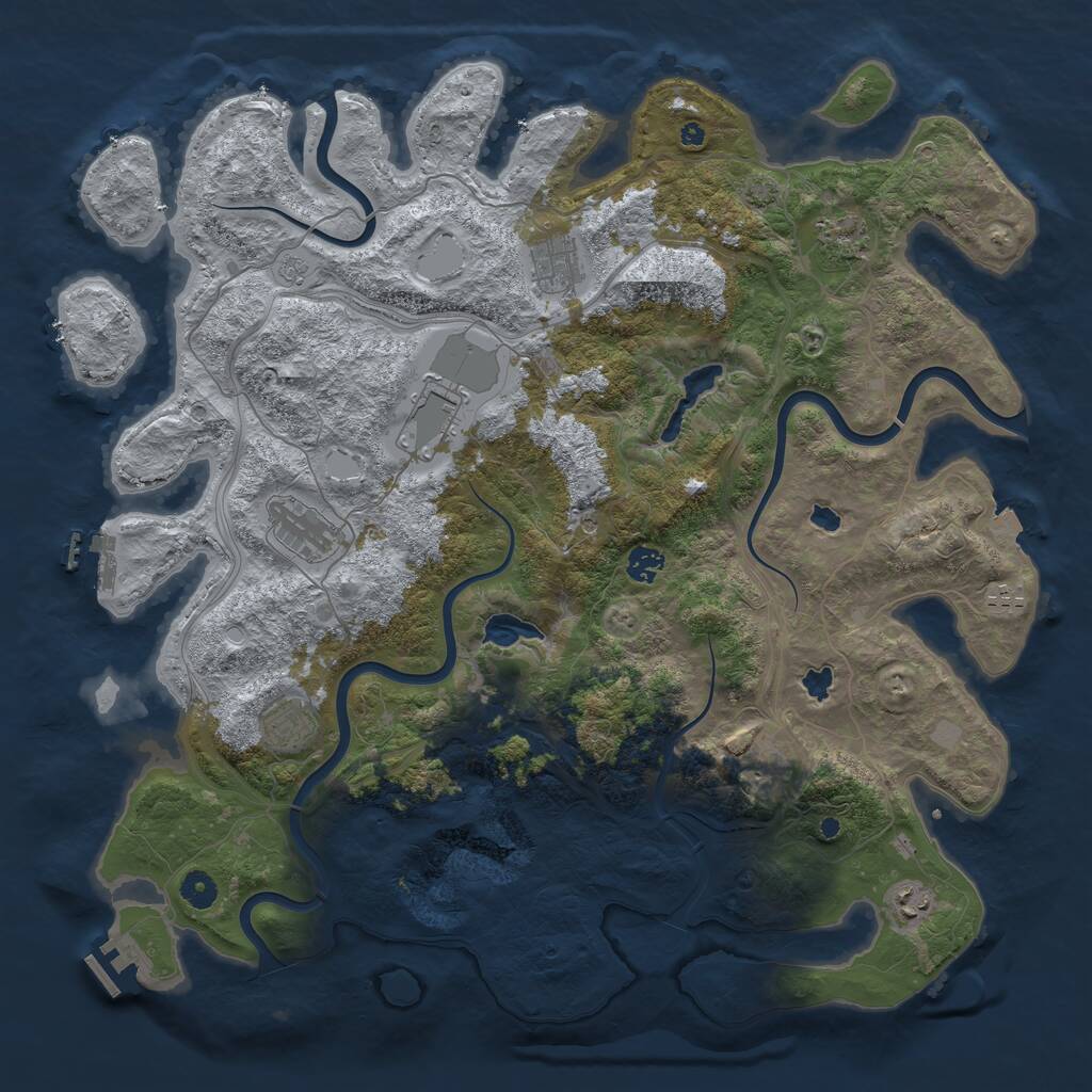 Rust Map: Procedural Map, Size: 4500, Seed: 507722945, 15 Monuments