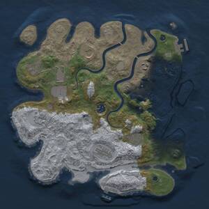 Thumbnail Rust Map: Procedural Map, Size: 3500, Seed: 1151836915, 16 Monuments