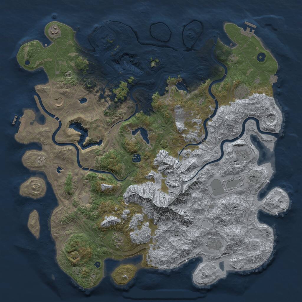 Rust Map: Procedural Map, Size: 5000, Seed: 2934766, 16 Monuments