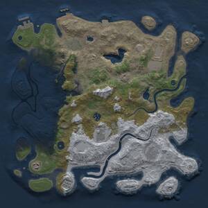 Thumbnail Rust Map: Procedural Map, Size: 4000, Seed: 1861651936, 14 Monuments