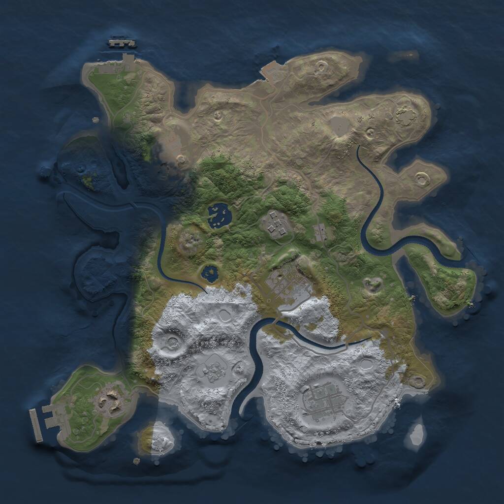 Rust Map: Procedural Map, Size: 3000, Seed: 38262, 12 Monuments