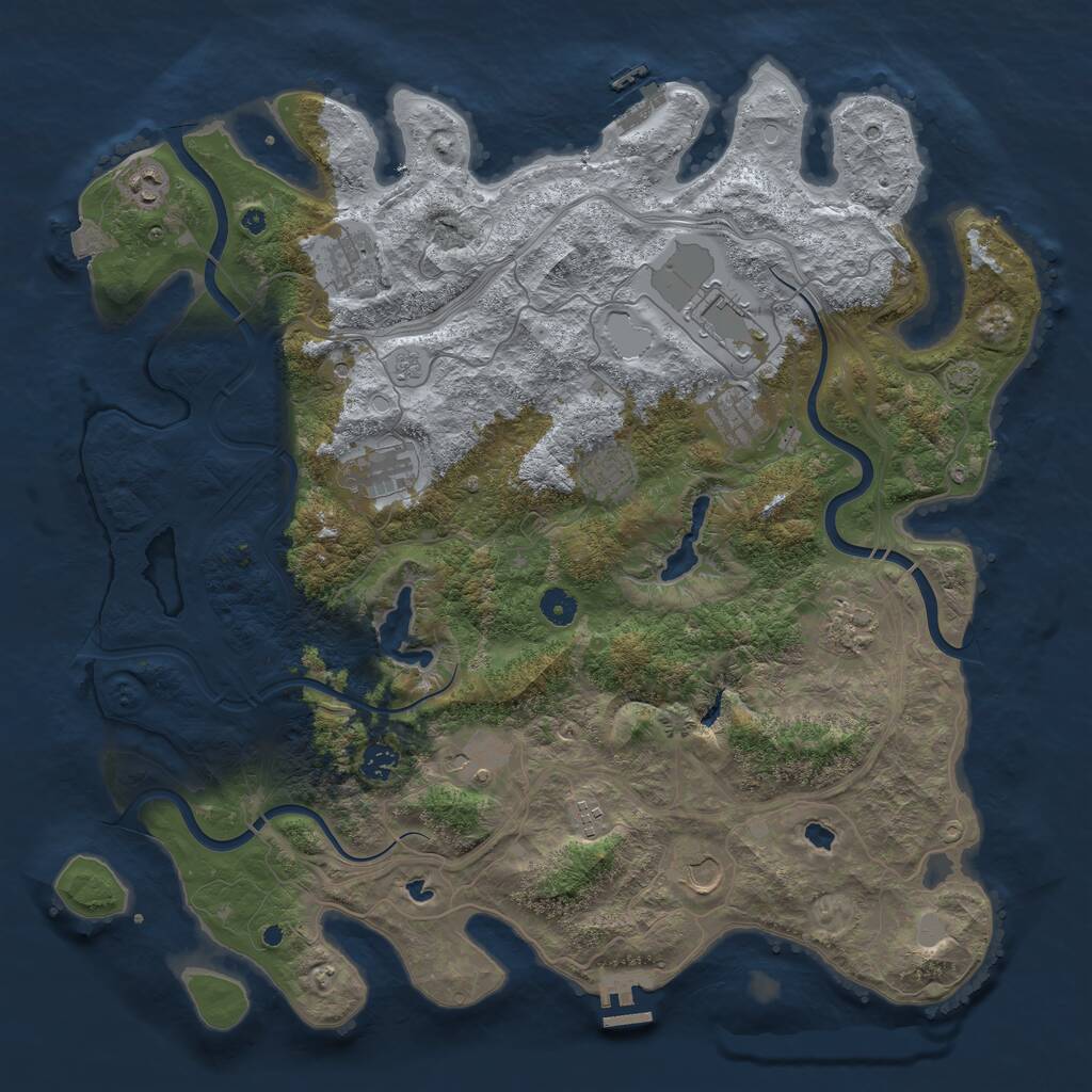 Rust Map: Procedural Map, Size: 4500, Seed: 787443018, 17 Monuments