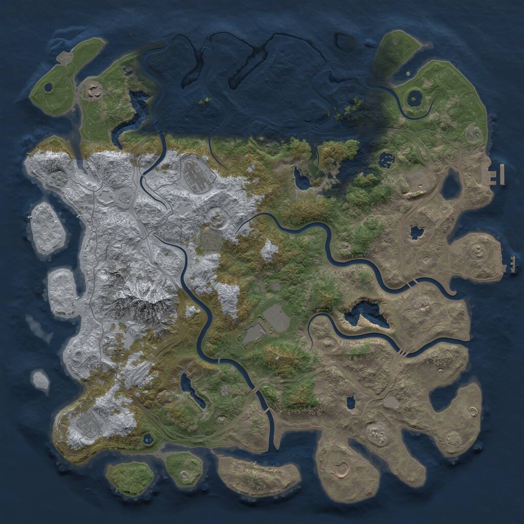 Rust Map: Procedural Map, Size: 5000, Seed: 1761743043, 16 Monuments