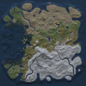 Thumbnail Rust Map: Procedural Map, Size: 5000, Seed: 423551443, 17 Monuments