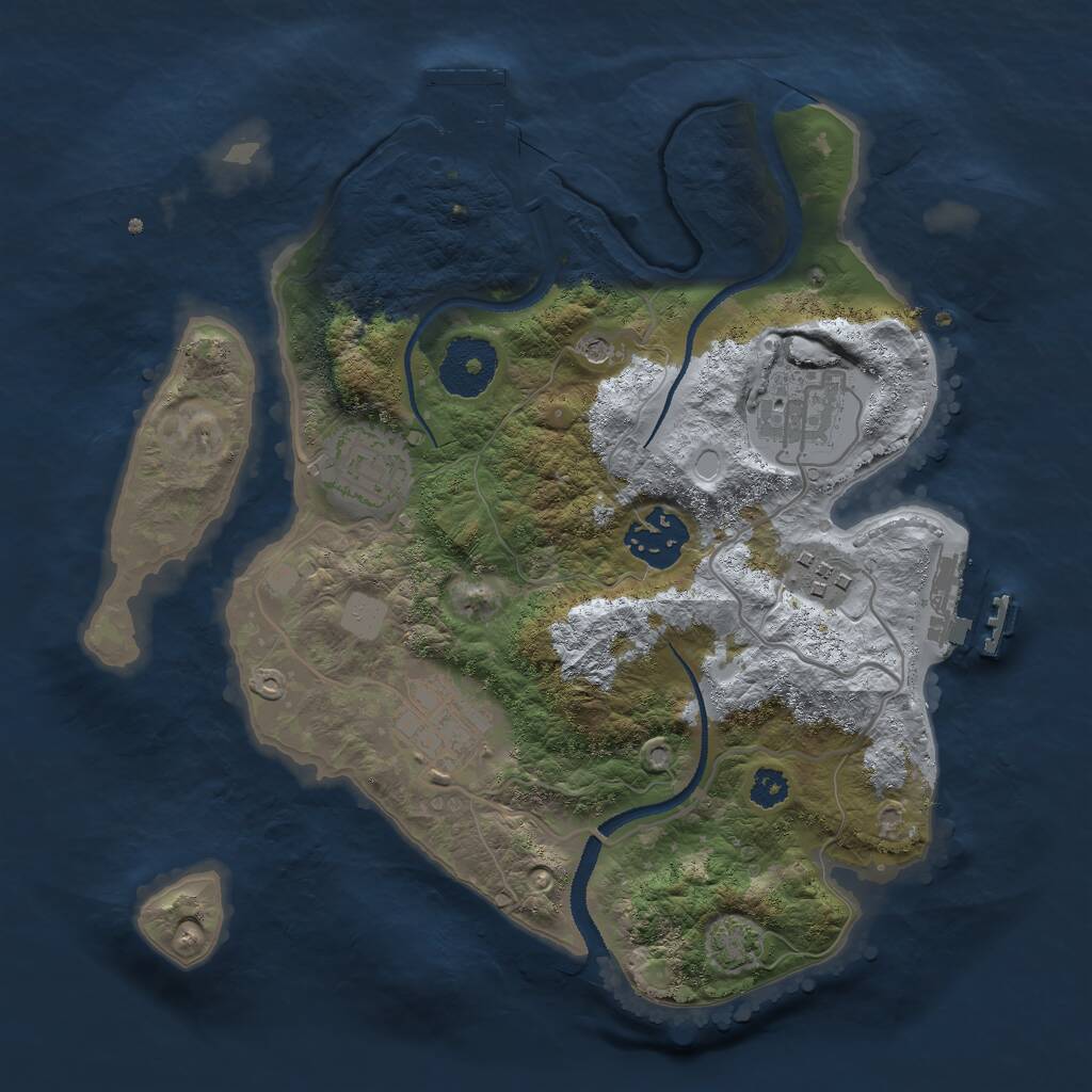 Rust Map: Procedural Map, Size: 2800, Seed: 1894287460, 10 Monuments