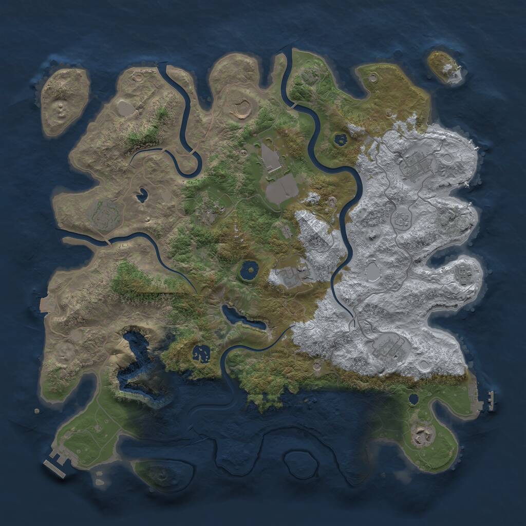 Rust Map: Procedural Map, Size: 4200, Seed: 286171, 16 Monuments