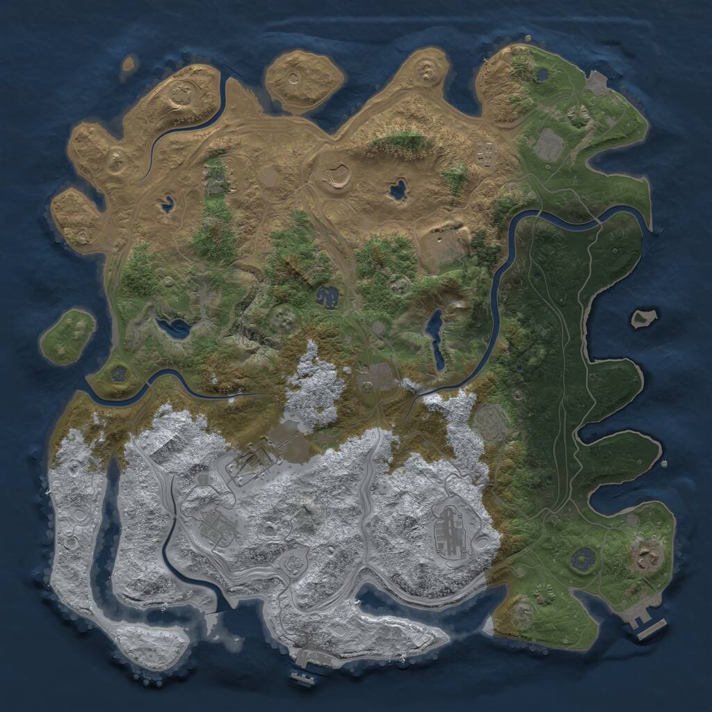 Rust Map: Procedural Map, Size: 4500, Seed: 440427015, 19 Monuments