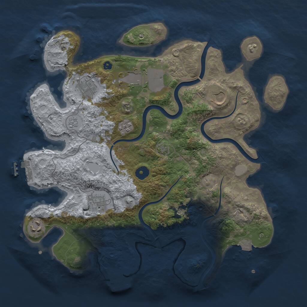 Rust Map: Procedural Map, Size: 3500, Seed: 245242, 12 Monuments
