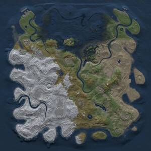Thumbnail Rust Map: Procedural Map, Size: 4500, Seed: 1992087232, 17 Monuments
