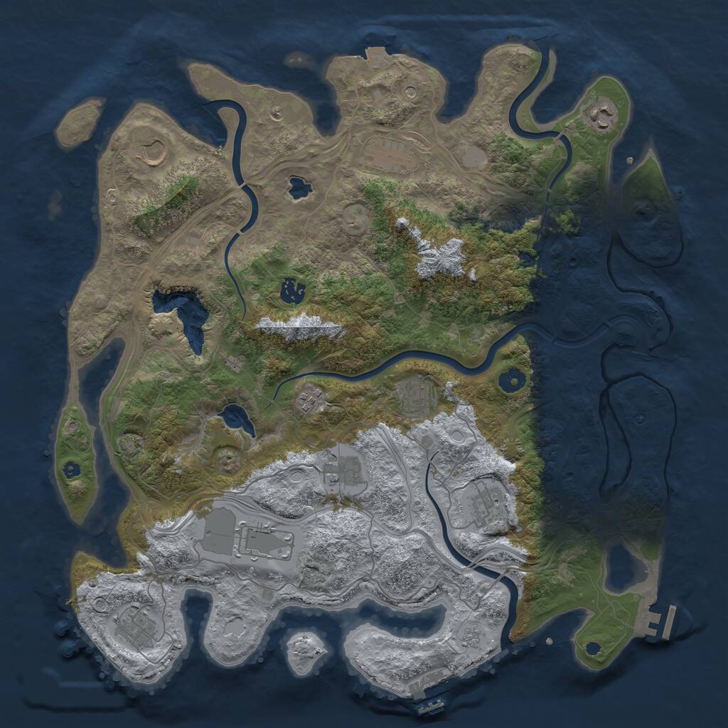 Rust Map: Procedural Map, Size: 4250, Seed: 1999305559, 16 Monuments