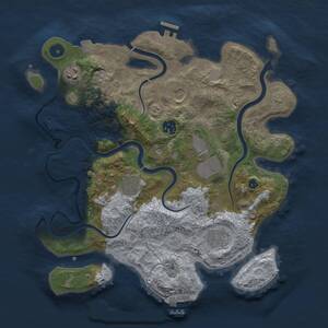 Thumbnail Rust Map: Procedural Map, Size: 3500, Seed: 98451786, 13 Monuments