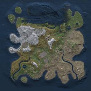 Thumbnail Rust Map: Procedural Map, Size: 3500, Seed: 305688838, 13 Monuments