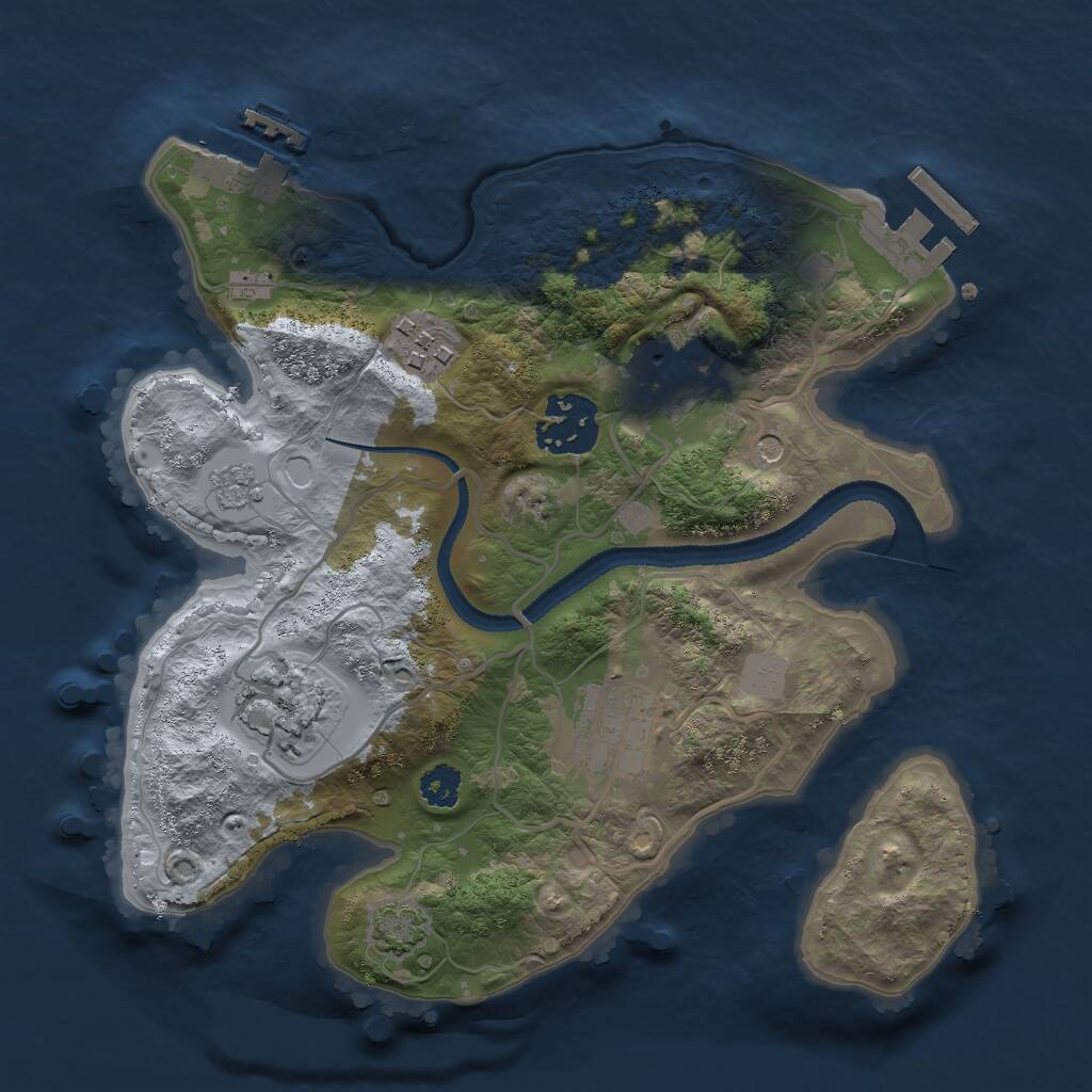 Rust Map: Procedural Map, Size: 2600, Seed: 824634953, 11 Monuments