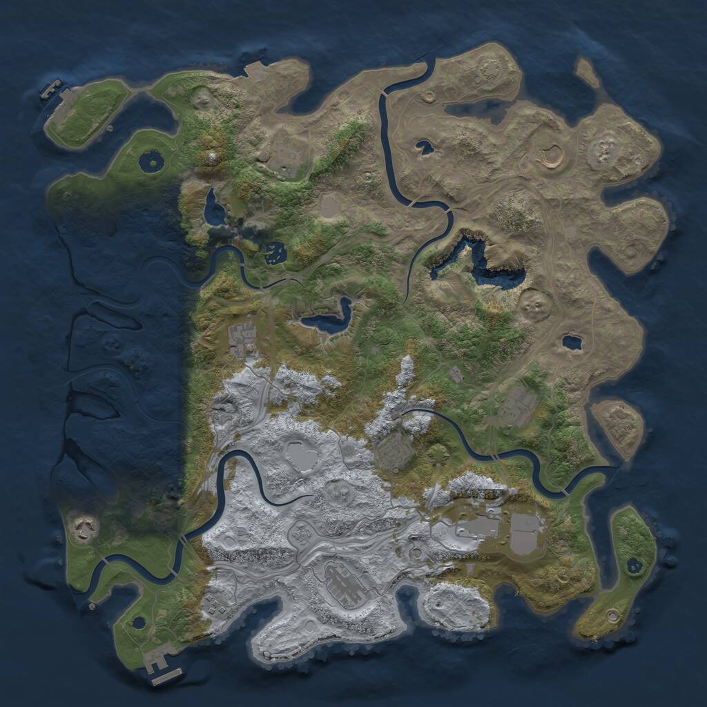 Rust Map: Procedural Map, Size: 4500, Seed: 703596067, 16 Monuments