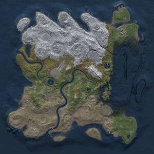 Thumbnail Rust Map: Procedural Map, Size: 3750, Seed: 850021407, 15 Monuments