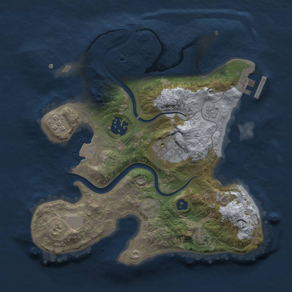 Rust Map: Procedural Map, Size: 2500, Seed: 498737532, 7 Monuments