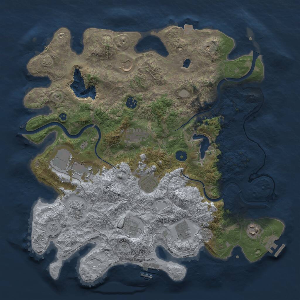 Rust Map: Procedural Map, Size: 4000, Seed: 827727743, 16 Monuments