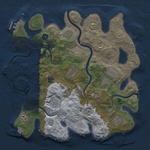 Thumbnail Rust Map: Procedural Map, Size: 3650, Seed: 19548838, 16 Monuments