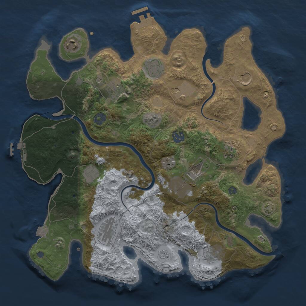 Rust Map: Procedural Map, Size: 3650, Seed: 19548838, 19 Monuments