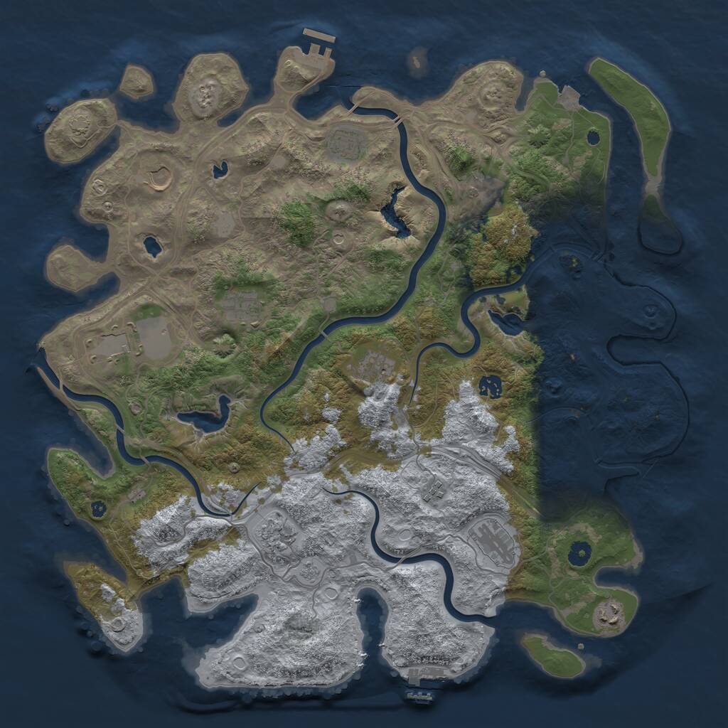 Rust Map: Procedural Map, Size: 4500, Seed: 44934484, 17 Monuments