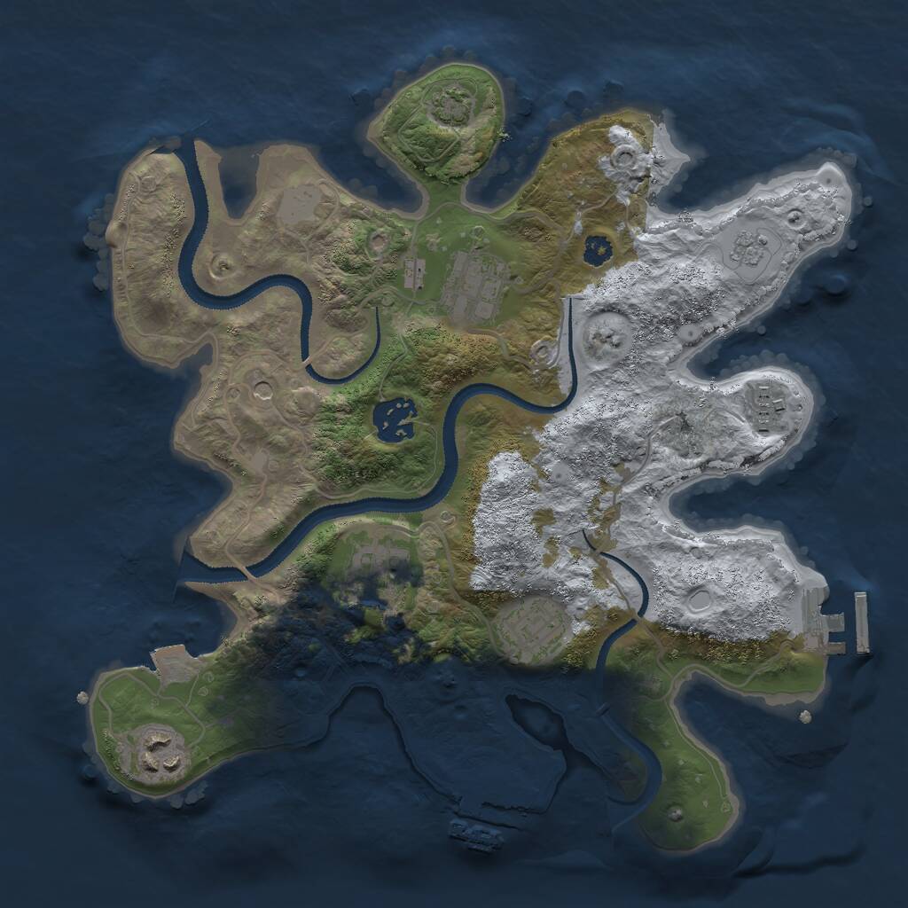 Rust Map: Procedural Map, Size: 3000, Seed: 911828526, 12 Monuments
