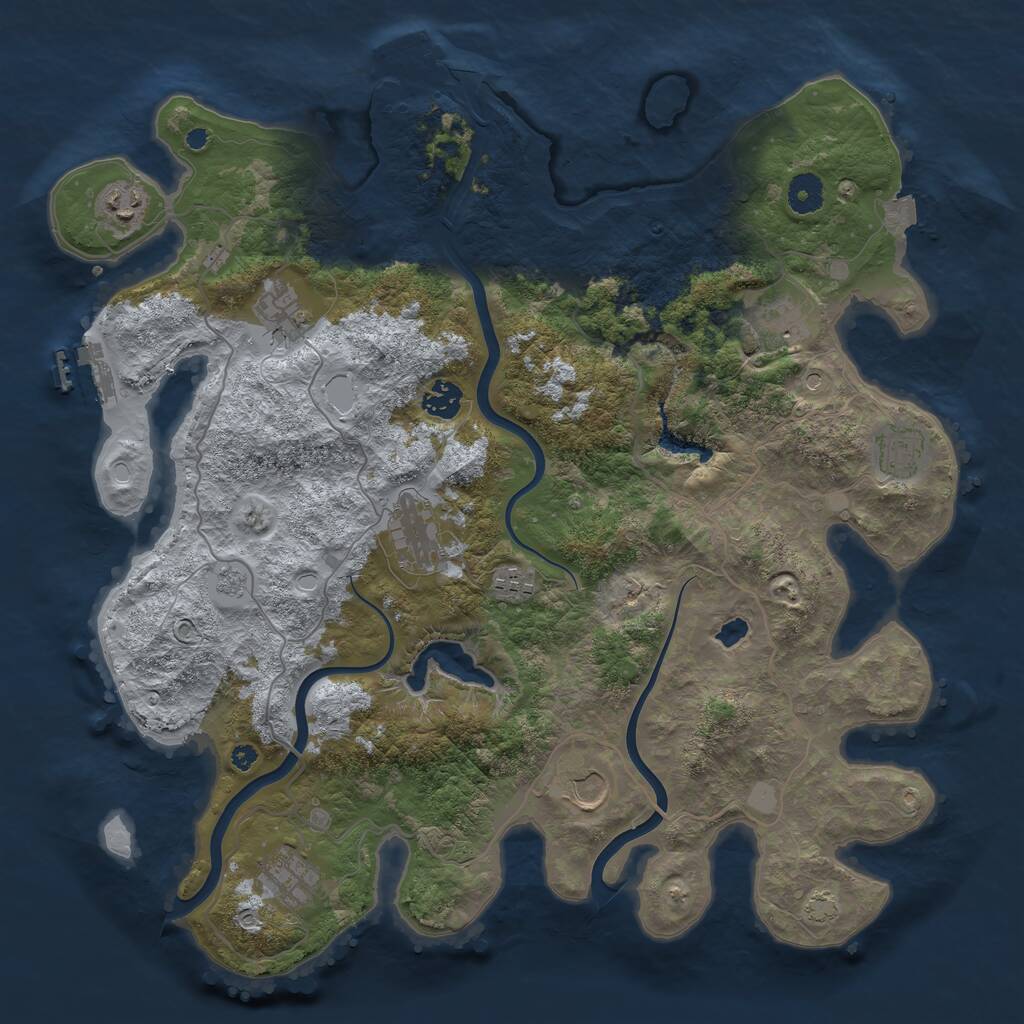 Rust Map: Procedural Map, Size: 4000, Seed: 1013, 15 Monuments