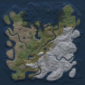 Thumbnail Rust Map: Procedural Map, Size: 4500, Seed: 1805268348, 17 Monuments