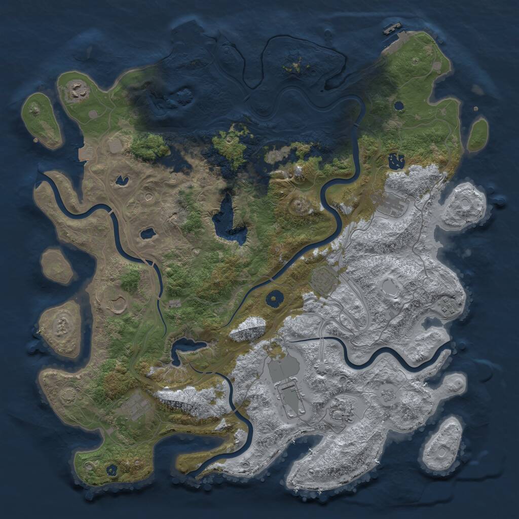 Rust Map: Procedural Map, Size: 4500, Seed: 1805268348, 17 Monuments